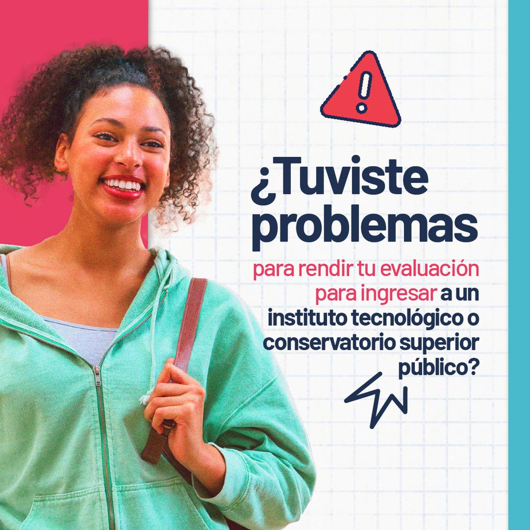 Imagen de Reprogramación de Examen para Ingreso a Institutos Tecnológicos y Conservatorios Superiores Públicos