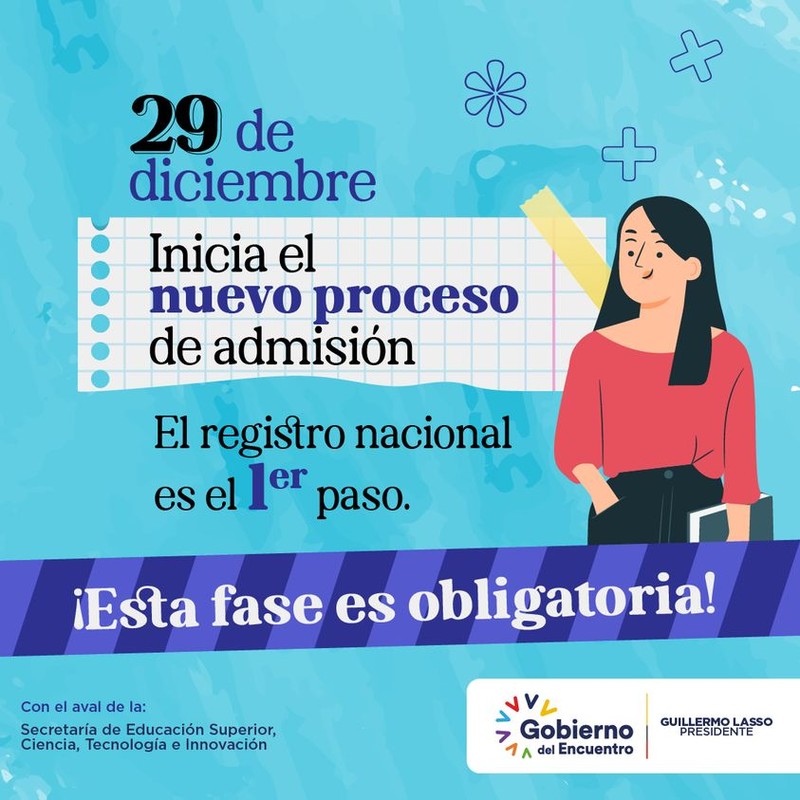 Imagen de Nuevo Proceso de Admisión de la Educación Superior en Ecuador: Registro Nacional Obligatorio a Partir de 2023