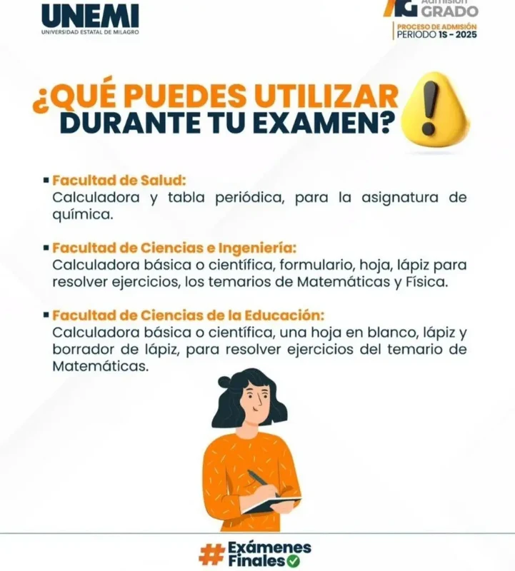 Imagen de ¿Qué Puedes Utilizar Durante tu Examen? Disposiciones y Puntaje en UNEMI 1S-2025