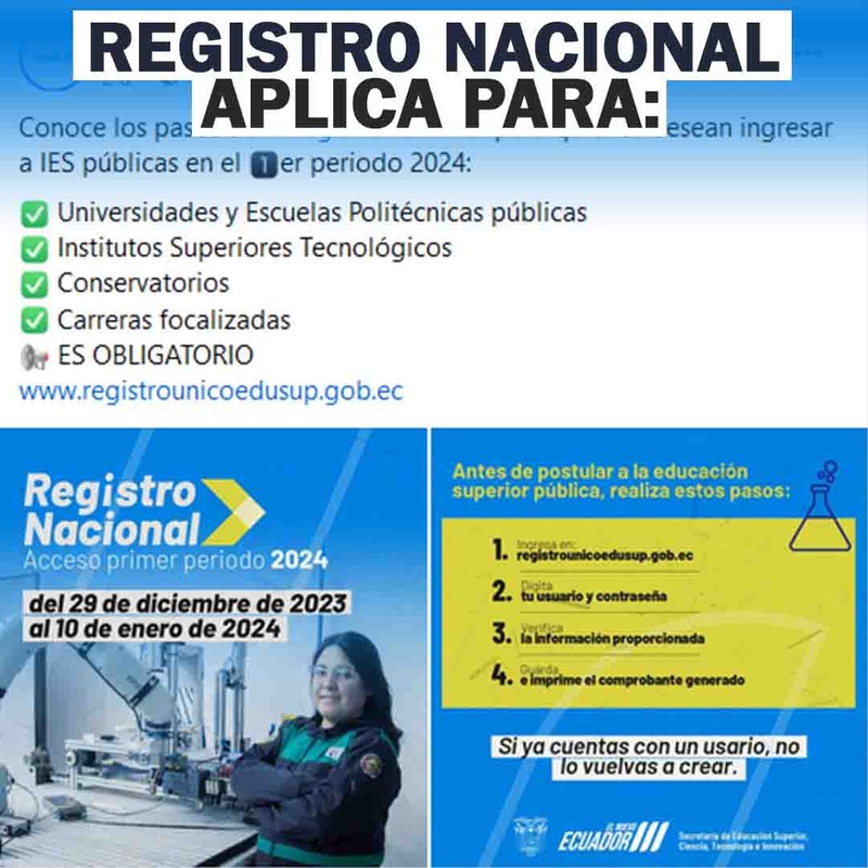 Imagen de Registro Nacional 2024: Aplica para IES públicos y carreras focalizadas