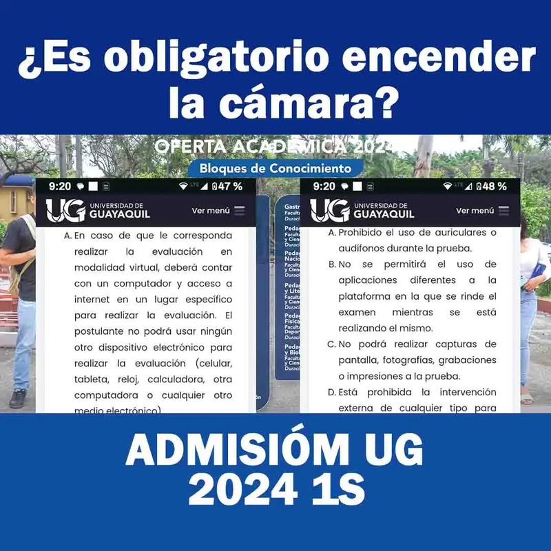 Imagen de Prohibiciones para el examen 2024 UG: ¿Es obligatorio encender la cámara?