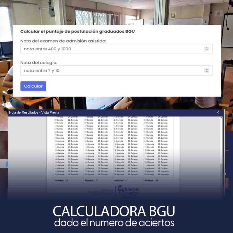 Imagen de Cómo Calcular el Puntaje de Postulación para Graduados Bachillerato BGU (Examen 35% y Nota del colegio 65%)