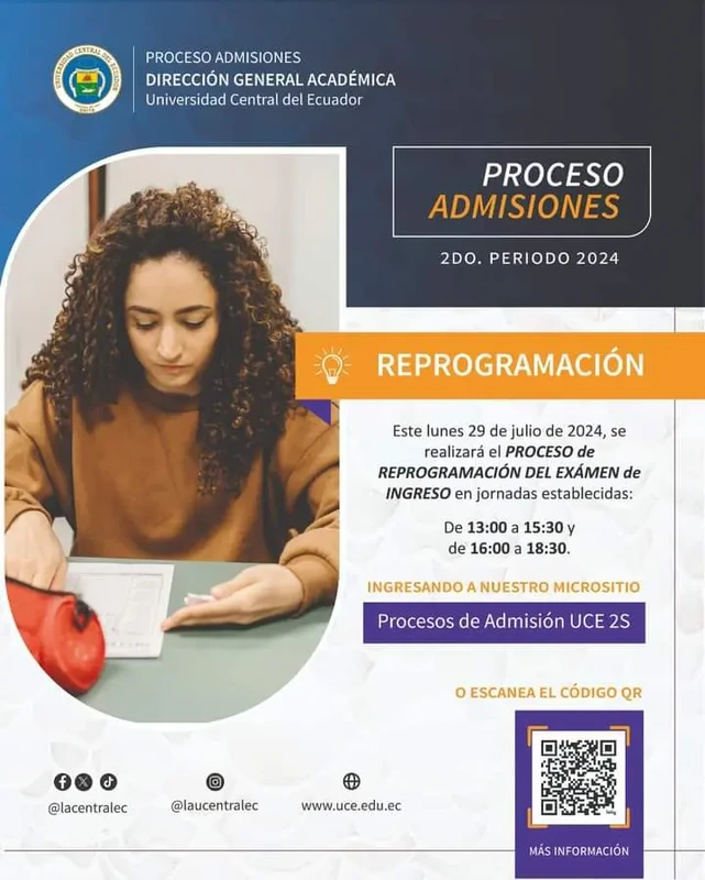 Imagen de Inicio de la Reprogramación del Examen de Ingreso UCE 2024 - 29 de Julio