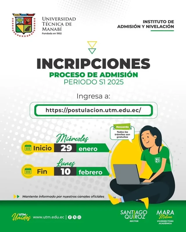 Imagen de Fechas de Inscripciones UTM 2025 - 1S