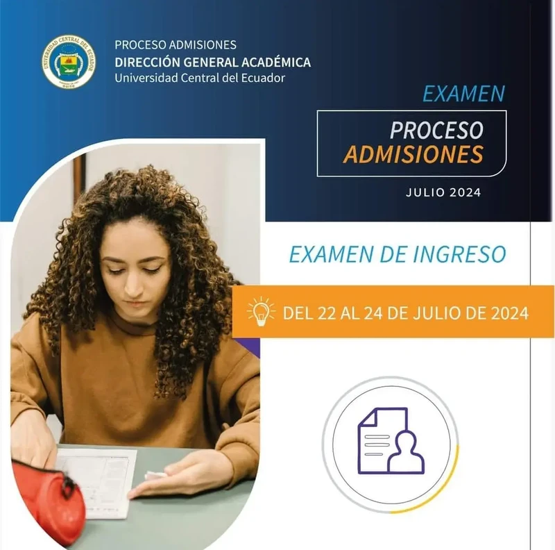 Imagen de Fechas Confirmadas de Examen de Ingreso UCE 2024 2S