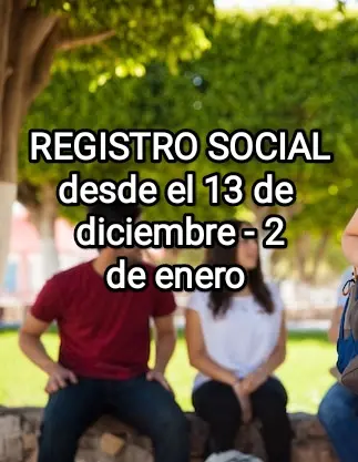 Imagen de Registro Social 2025: Del 13 de Diciembre al 3 de Enero
