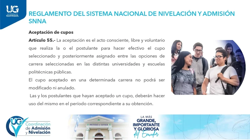Imagen de Reglamento del Sistema Nacional de Nivelación y Admisión (SNNA) | UG 2024 1S