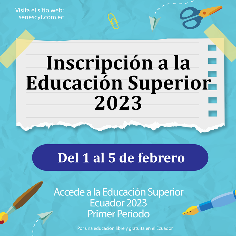 Imagen de Inscripción a la Educación Superior Ecuador 2023