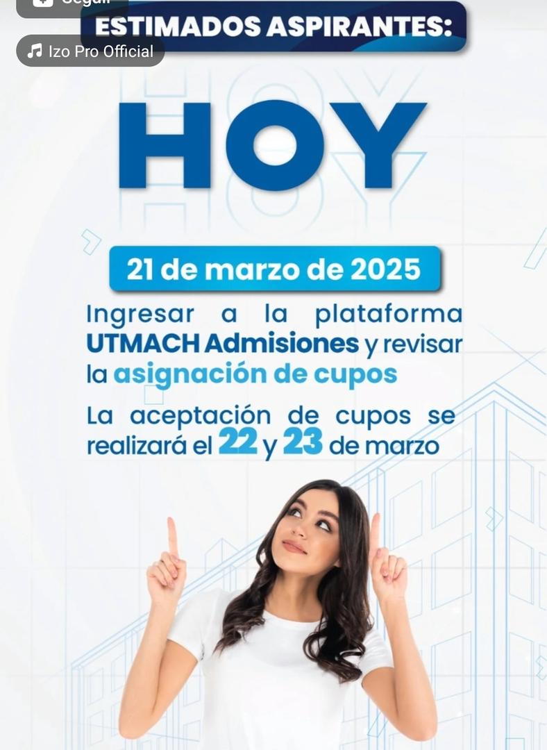 Imagen de Asignación de Cupos UTMACH – 21 de Marzo 2025 | Admisiones Primer Período