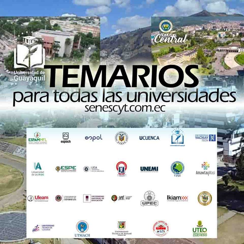 Imagen de Temarios para la Educación Superior Senescyt Ecuador