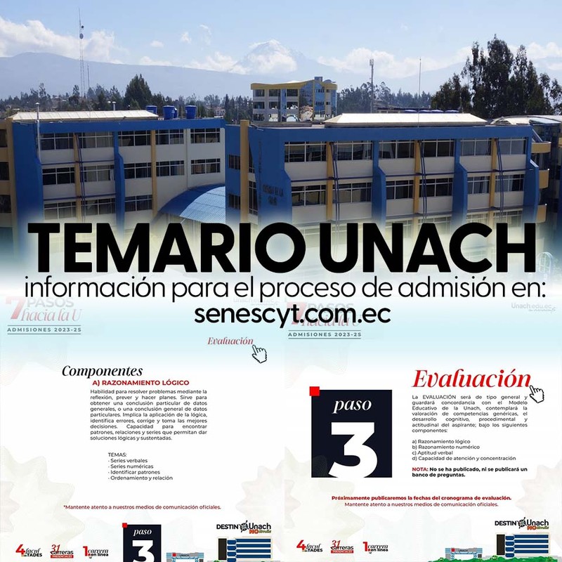 Imagen de Temario Oficial UNACH Admisiones 2023-2S