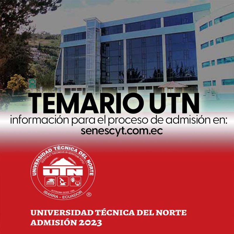 Imagen de Temario Oficial de la Universidad Técnica del Norte para Admisión 2023