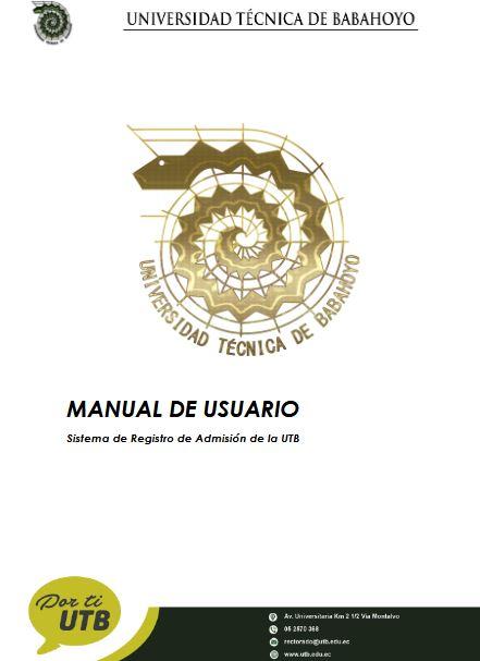 Imagen de Manual de Usuario - Sistema de Registro de Admisión UTB