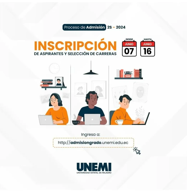 Imagen de Inscripciones UNEMI 2024 2S: Del 7 al 16 de Junio