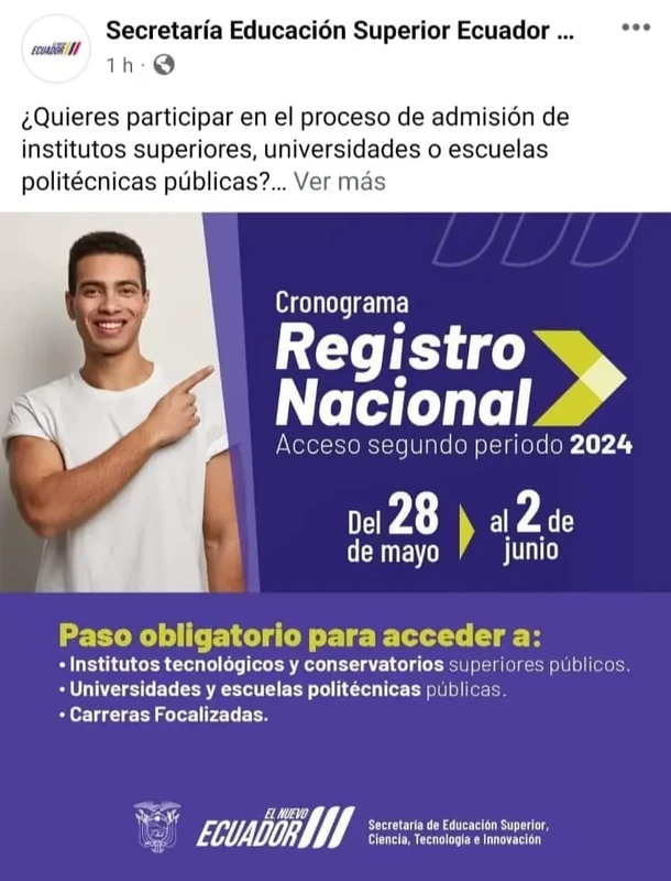 Imagen de Fechas Oficiales para el Registro Nacional: Segundo Periodo del 28 de Mayo al 2 de Junio