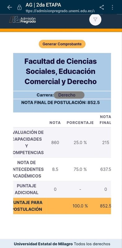 Imagen de Cómo Calcular el Puntaje de Postulación UNEMI