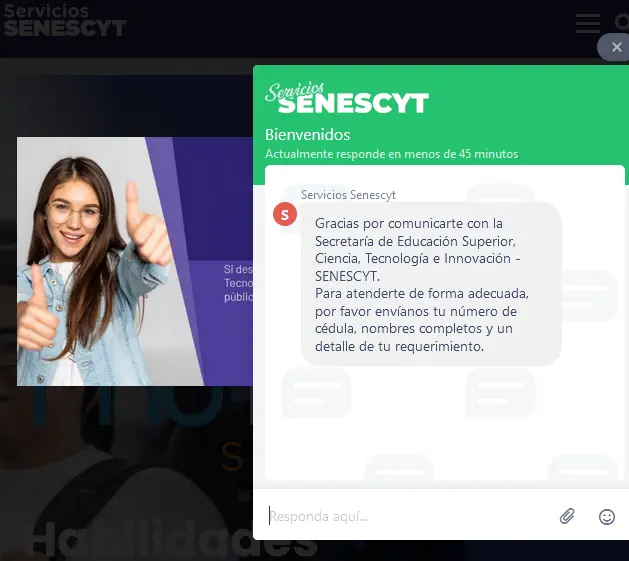 Imagen de Cómo comunicarte con la SENESCYT | 2024 2s