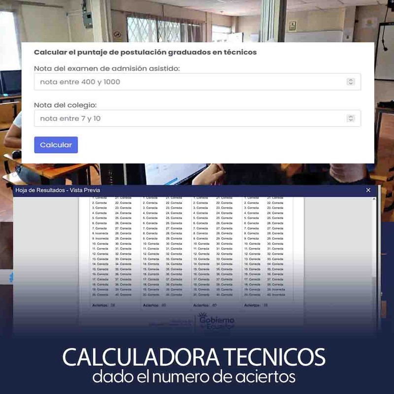 Imagen de Cómo Calcular el Puntaje de Postulación para Graduados en Bachillerato Técnico (25% examen y 75% nota del colegio)
