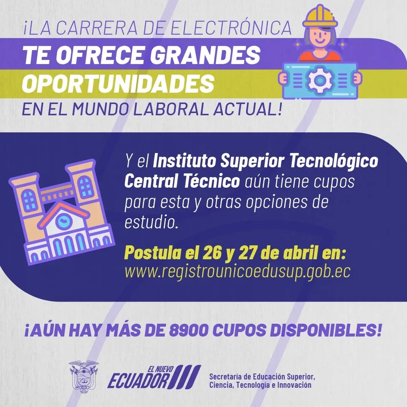 Imagen de Estudia electrónica en el Instituto Superior Tecnológico Central Técnico 2024 1s
