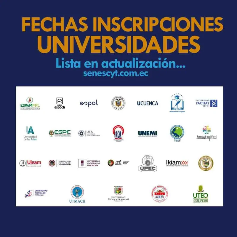 Imagen de Fechas Confirmadas de Inscripción 2024 1S en Universidades y Escuelas Superiores