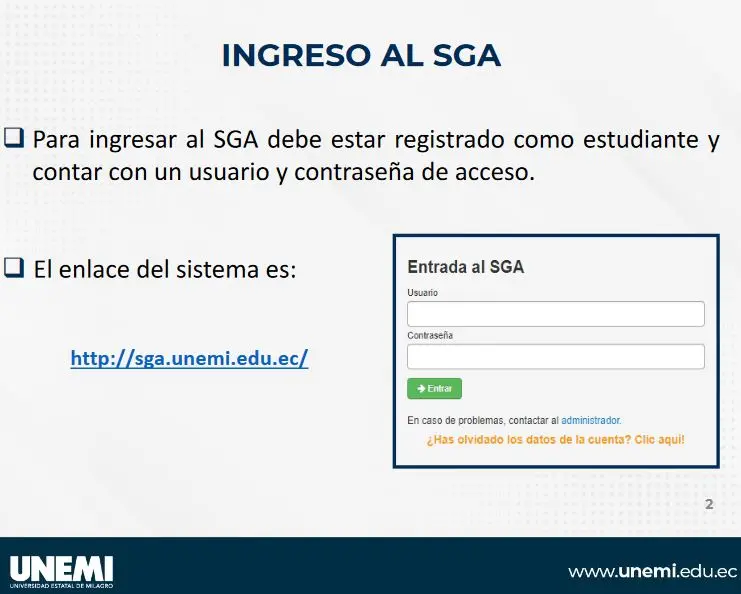Guía Paso a Paso para Acceder al SGA UNEMI: Manual 2024 1S