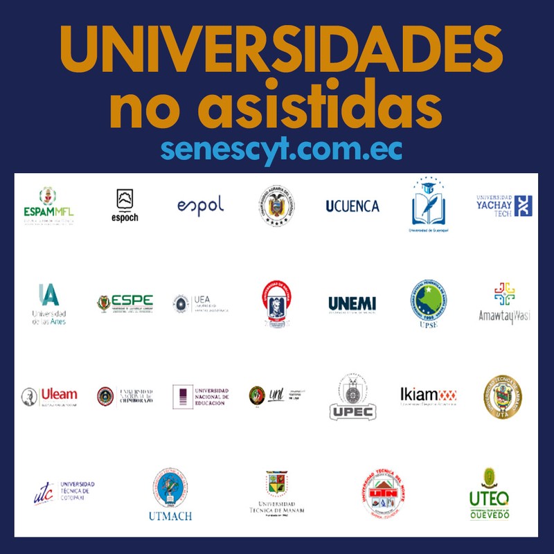 Imagen de Universidades no asistidas por la Senescyt en Ecuador