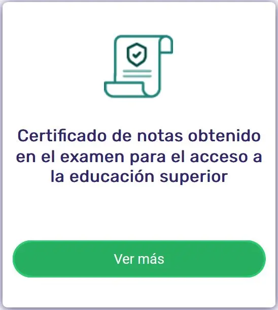 Imagen de Certificado de Notas del Examen para el Acceso a la Educación Superior - SENESCYT