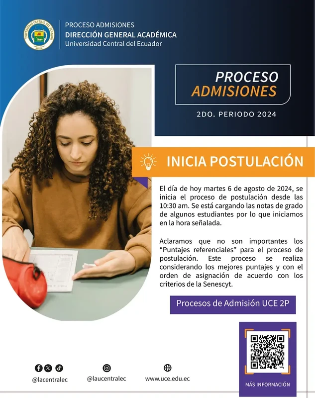 Imagen de Hoy Inicia el Proceso de Postulación UCE 2024 2S