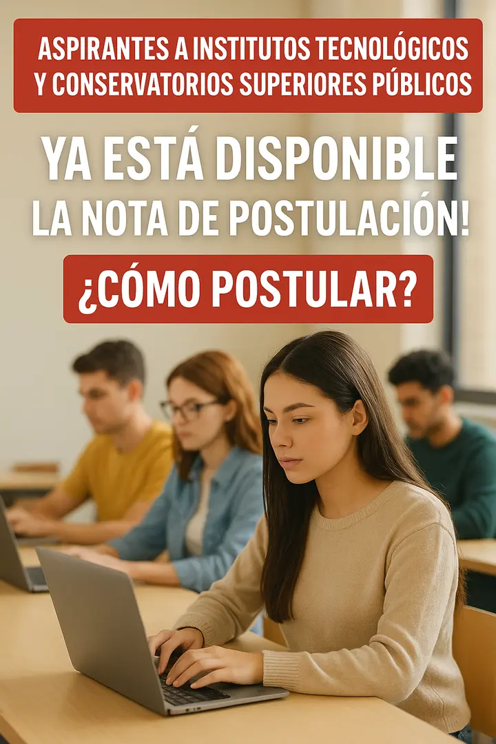 Imagen de Aspirantes a Institutos Tecnológicos y Conservatorios Superiores Públicos: ¡Ya está disponible la nota de postulación!