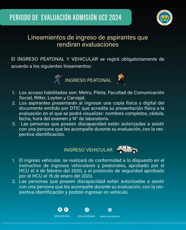 Imagen de Recomendaciones para Rendir Examen Presencial UCE 2024 1S