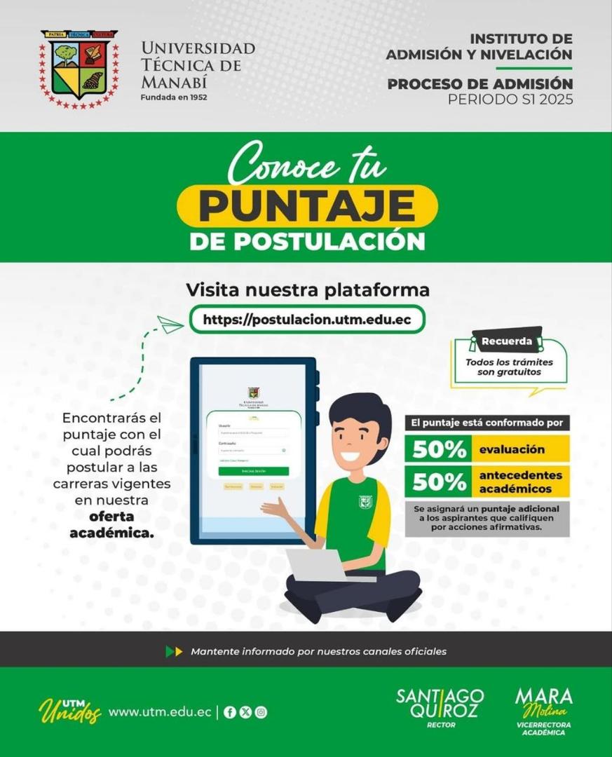 Imagen de 📢 Proceso de Admisión UTM 2025 – Consulta tu Puntaje y Postula 🎓