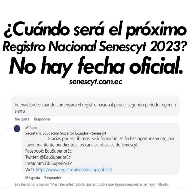 Imagen de ¿Cuándo será el próximo Registro Nacional Senescyt 2023?