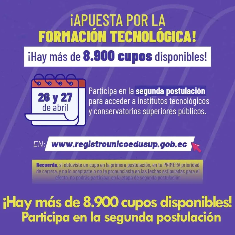 Imagen de Más de 8.900 Cupos Disponibles en Institutos Tecnológicos y Conservatorios Superiores Públicos