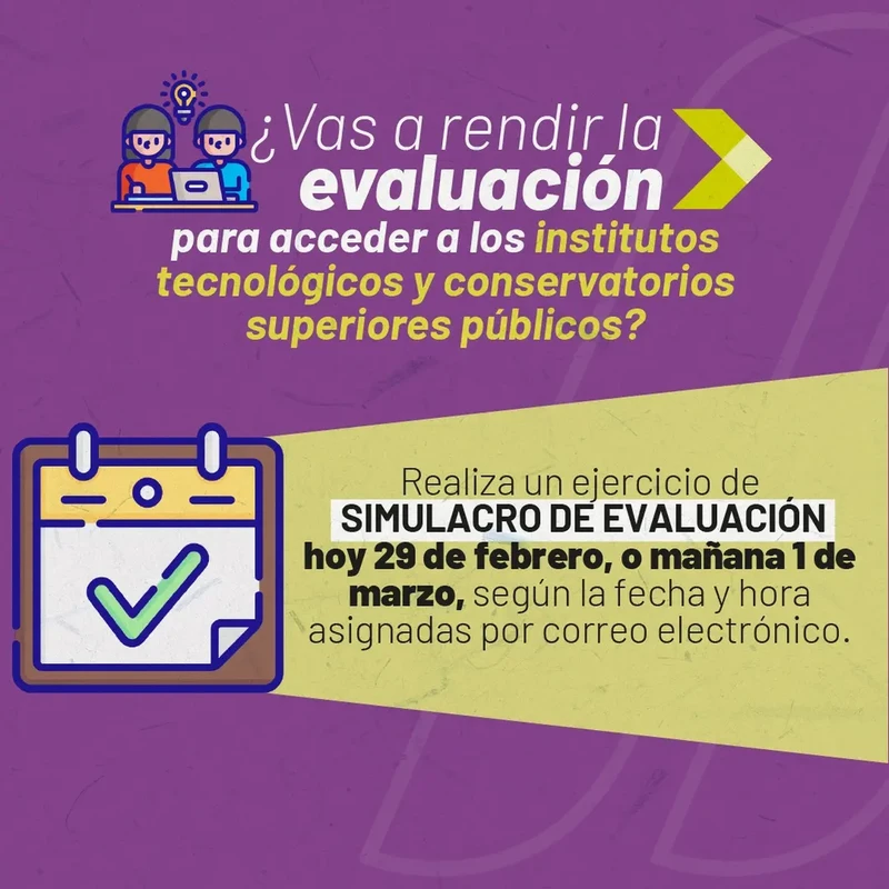 Imagen de Simulacro de Evaluación para Institutos y Conservatorios Públicos