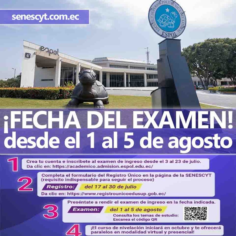 Imagen de ¡Fecha oficial de examen de admisión: 1 al 5 de agosto!