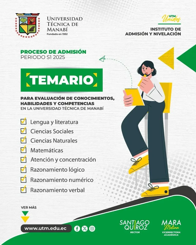 Imagen de Temario para Evaluación de Conocimientos, Habilidades y Competencias UTM 2025 1S