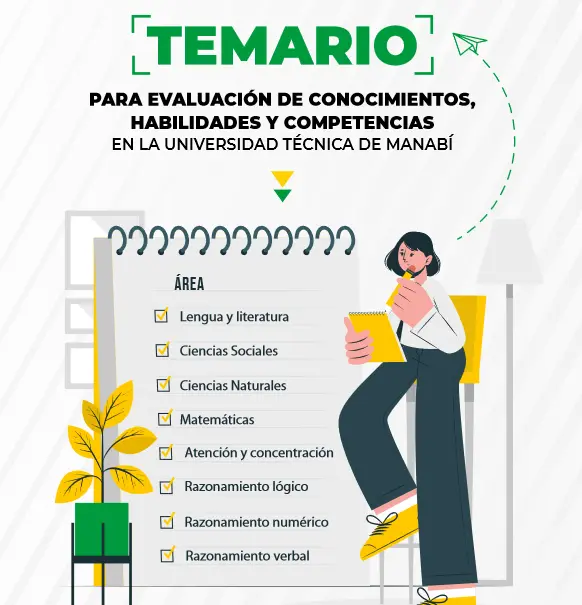 Imagen de Temario para Evaluación de Conocimientos, Habilidades y Competencias en la Universidad Técnica de Manabí 2024 2S
