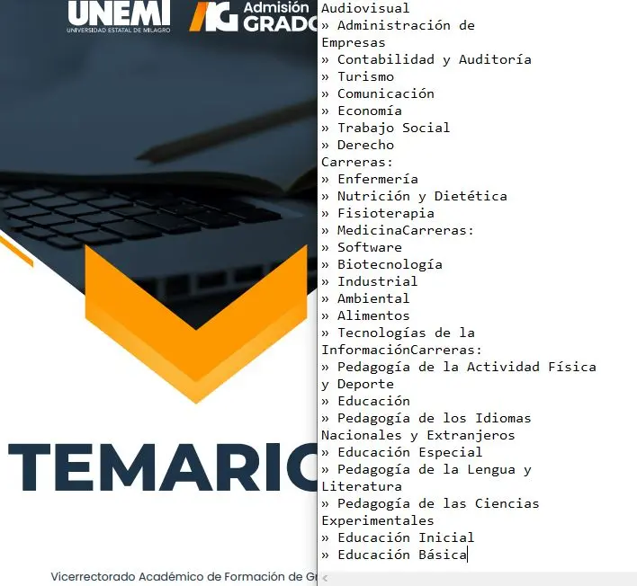 Imagen de Guías para Todas las Carreras UNEMI: 19 Febrero 2024