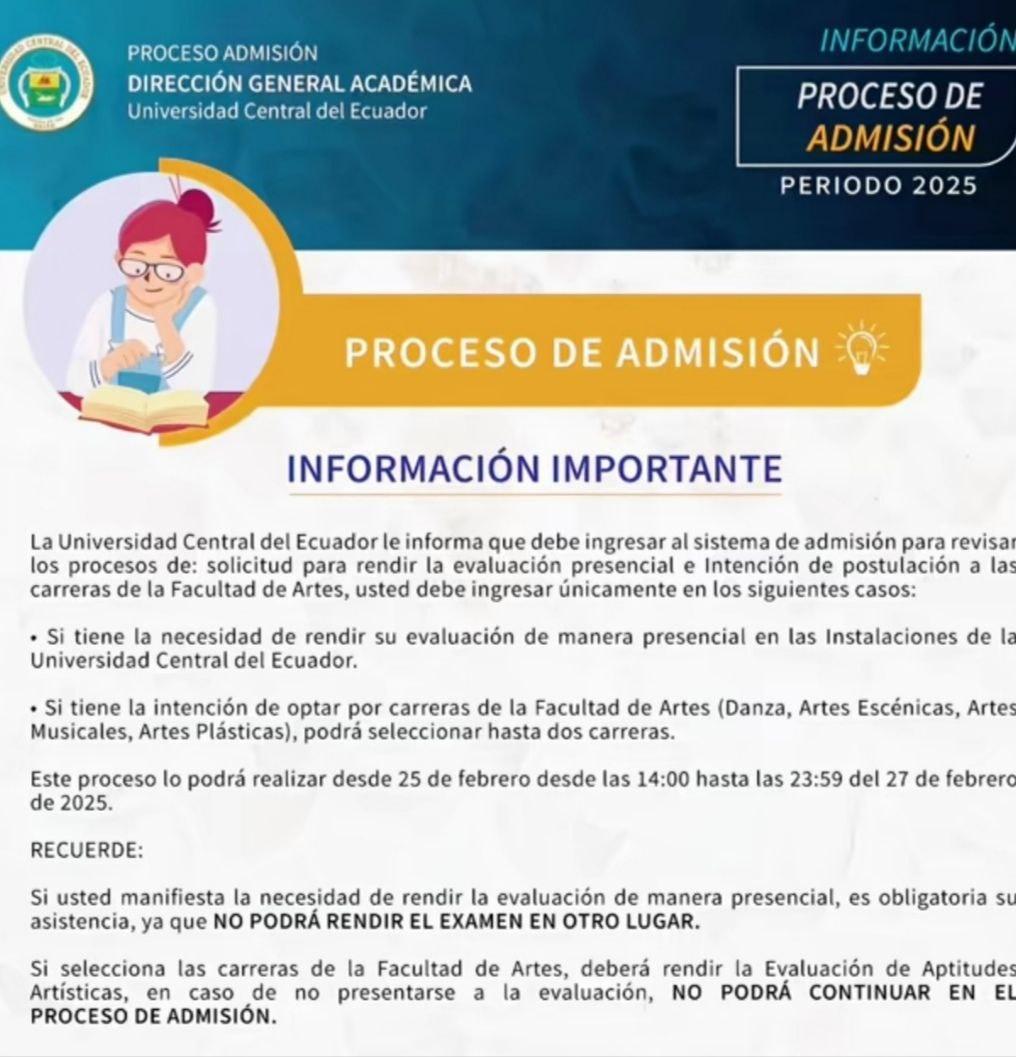 Imagen de 🏛️ Examen Presencial de Admisión UCE 2025 – Primer Semestre 🎓