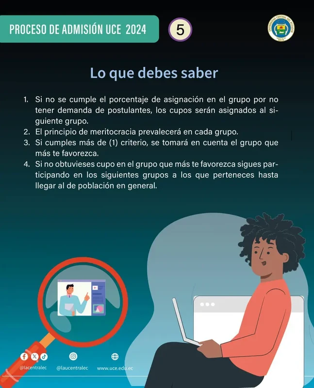 Imagen de Lo que debes saber en asignación de cupos UCE 2024 1S