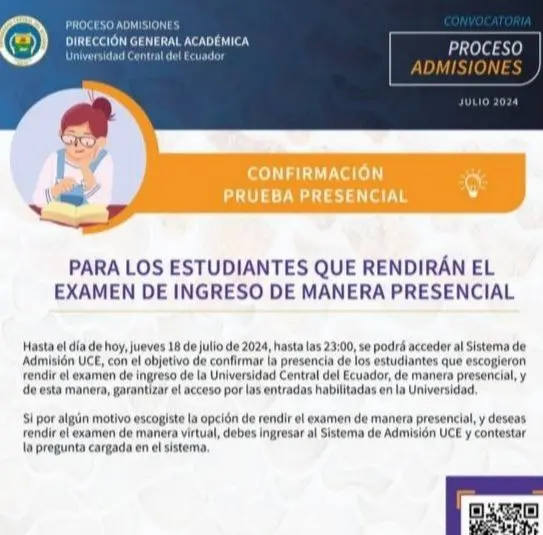 Imagen de Confirmación Prueba Presencial UCE 2024 2s