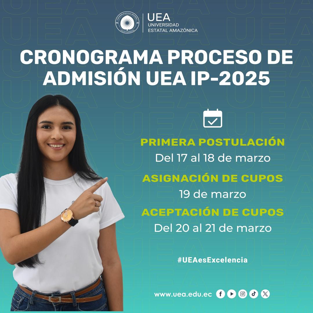 Imagen de 📅 Cronograma Oficial – Proceso de Admisión UEA IP-2025 🎓