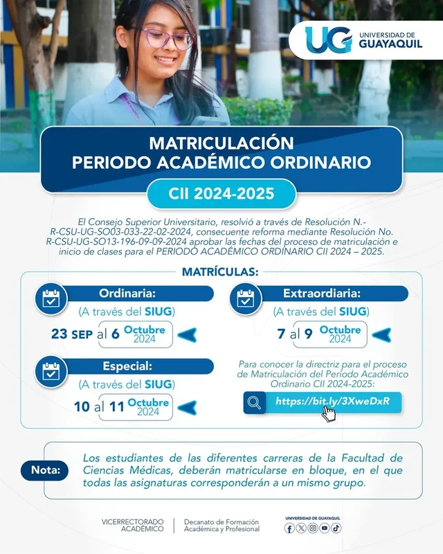 Imagen de Matriculación Ordinaria UG CII 2024-2025