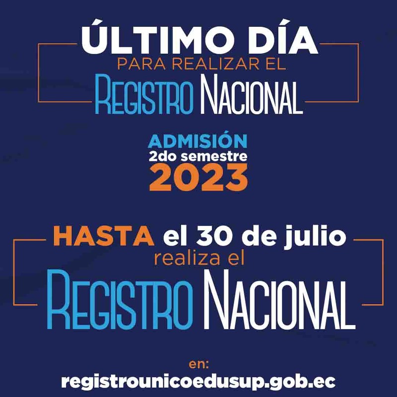 Imagen de Hoy último día para el registro nacional del proceso de admisión 2023 Senescyt.