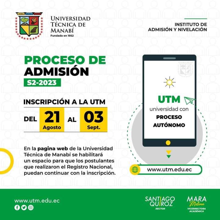 Imagen de Proceso de Admisión para la Universidad Técnica de Manabí - S2-2023