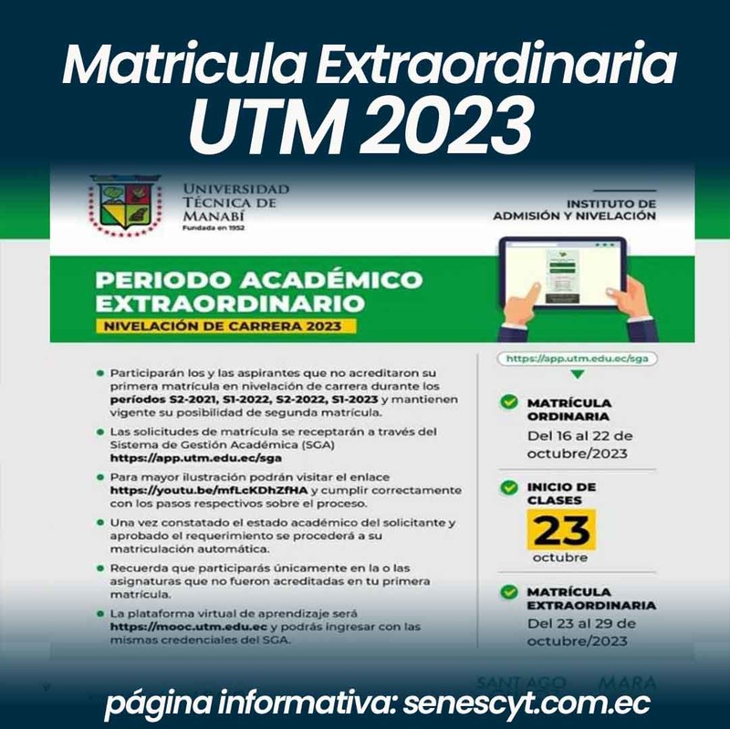 Imagen de Matrículas Extraordinarias - Universidad Técnica de Manabí